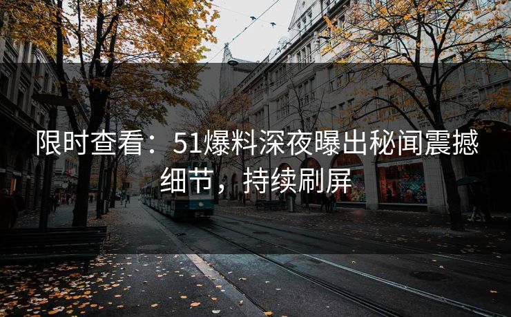 限时查看：51爆料深夜曝出秘闻震撼细节，持续刷屏