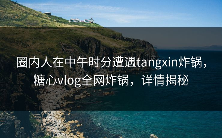 圈内人在中午时分遭遇tangxin炸锅,糖心vlog全网炸锅,详情揭秘