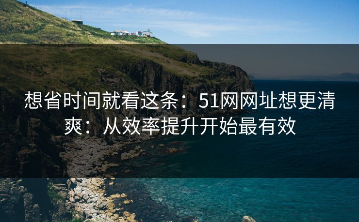 想省时间就看这条：51网网址想更清爽：从效率提升开始最有效
